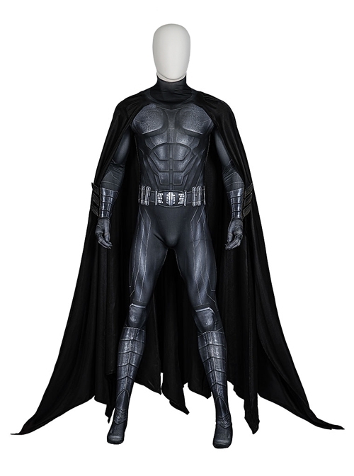 Movie The Flash Michael Keaton Version Batman Halloween Cosplay Costume Black Bodysuit Set Without Headcover