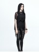 Black Punk 40d Spandex Mesh Long Wavy Sideline Hooded Bat Shawl