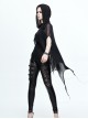 Black Punk 40d Spandex Mesh Long Wavy Sideline Hooded Bat Shawl