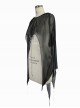 Black Punk 40d Spandex Mesh Long Wavy Sideline Hooded Bat Shawl