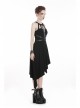 Black Off-Shoulder Metallic Leather Bandage Asymmetrical Hem Punk Dress