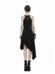 Black Off-Shoulder Metallic Leather Bandage Asymmetrical Hem Punk Dress