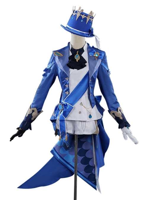 Game Genshin Impact God Of Justice Focalors Original Skin Halloween Cosplay Costume Full Set