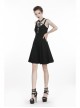 Black Metal Leather Bandage Halter Punk Dress