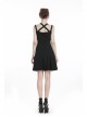 Black Metal Leather Bandage Halter Punk Dress