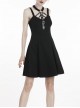 Black Metal Leather Bandage Halter Punk Dress