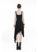 Black Rivet Studded Bandage Asymmetrical Hem Sling Punk Dress