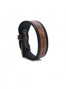 Adjustable Vintage Leather Simple Style Men's Wide-Brimmed Bracelet