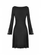 Black Lace-Up Sexy Lace Shoulder Long Sleeves Prom Gothic Dress