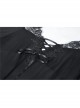 Black Lace-Up Sexy Lace Shoulder Long Sleeves Prom Gothic Dress