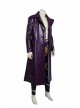 Suicide Squad The Joker Halloween Cosplay Costume Purple Leather Coat Full Set