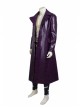 Suicide Squad The Joker Halloween Cosplay Costume Purple Leather Coat Full Set