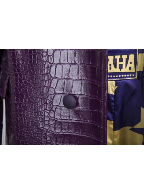 Suicide Squad The Joker Halloween Cosplay Costume Purple Leather Coat Full Set