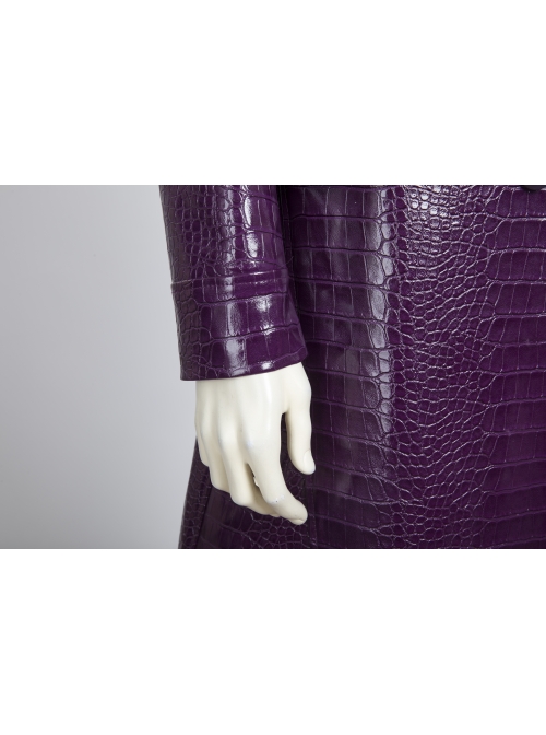 Suicide Squad The Joker Halloween Cosplay Costume Purple Leather Coat Full Set
