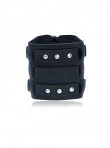 Personalized Exaggerated Rivets Wide-Brimmed Punk Style Men's Leather Bracelet
