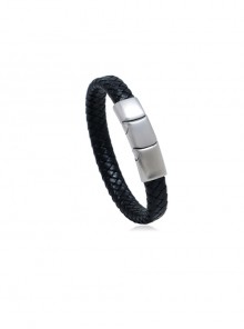Creative Stainless Steel Magnetic Buckle Simple Men's Leather Bracelet