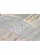 Beige Off-Shoulder Lace Short Sleeves High Waisted Long Back Hem Punk Dress