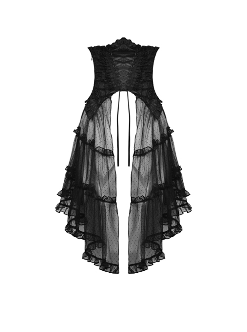 Black Sexy Gorgeous Palace Mesh Rope Gothic Tunic Skirt