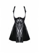 Black Zip Waisted Lace-Up Underbust Strap Shinning Punk Dress