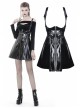 Black Zip Waisted Lace-Up Underbust Strap Shinning Punk Dress