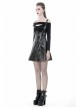 Black Zip Waisted Lace-Up Underbust Strap Shinning Punk Dress