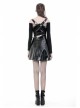 Black Zip Waisted Lace-Up Underbust Strap Shinning Punk Dress