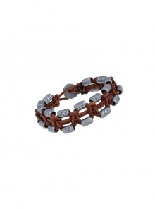 Brown Gray Personalized Retro Braided Men's Leather Bracelet