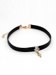 Steampunk Rock Style Diamond Cross Black Leather Gothic Choker