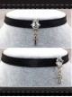 Steampunk Rock Style Diamond Cross Black Leather Gothic Choker