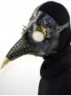Steampunk Gothic Golden Beak Black PU Leather Wings Bird Mask