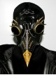 Steampunk Gothic Golden Beak Black PU Leather Wings Bird Mask