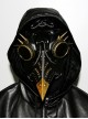 Steampunk Gothic Golden Beak Black PU Leather Wings Bird Mask