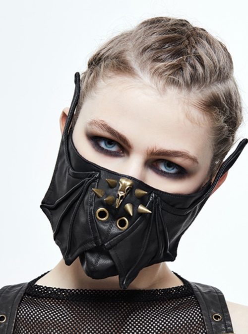 Steampunk Rock Style Skull Bat Vampire Rivet Leather Mask