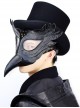 Steampunk Gothic Black PU Leather Wings Bird Mask