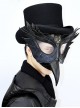 Steampunk Gothic Black PU Leather Wings Bird Mask