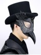 Steampunk Gothic Black PU Leather Wings Bird Mask