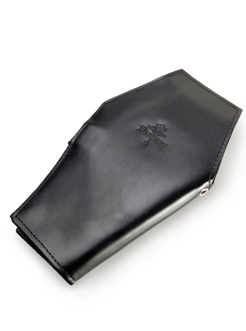 Punk Gothic Rose Embossing And Hasp Black Coffin Purse