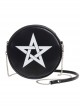 Punk Gothic White Pentagram Black Shoulder Bag Inclined Shoulder Bag
