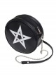 Punk Gothic White Pentagram Black Shoulder Bag Inclined Shoulder Bag