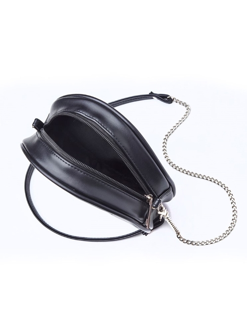 Punk Gothic Black Hawk Pattern Black Shoulder Bag Inclined Shoulder Bag