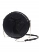 Punk Gothic Black Cat Pattern Black Shoulder Bag Inclined Shoulder Bag