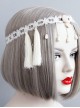 Retro Elegant Pearls White Tassel Headress