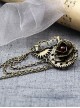 Steampunk Rose Vows Contract Reel Gear Chain Retro Brooch
