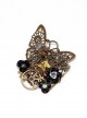 Steampunk Mechanical Butterfly Gear Black Rose Retro Brooch