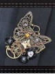 Steampunk Mechanical Butterfly Gear Black Rose Retro Brooch