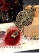 Steampunk Alice Pom Pom Rabbit Gear Keys Clock Retro Brooch
