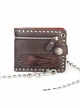 Steampunk Crocodile Head Zipper Hanging Chain Rock Style PU Wallet