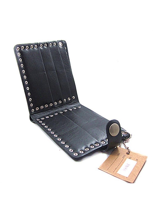 Steampunk Retro Skulls Rivet Rock Style Black PU Wallet