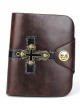 Steampunk Retro Cross And Skull Design Gothic Brown Short Wallet