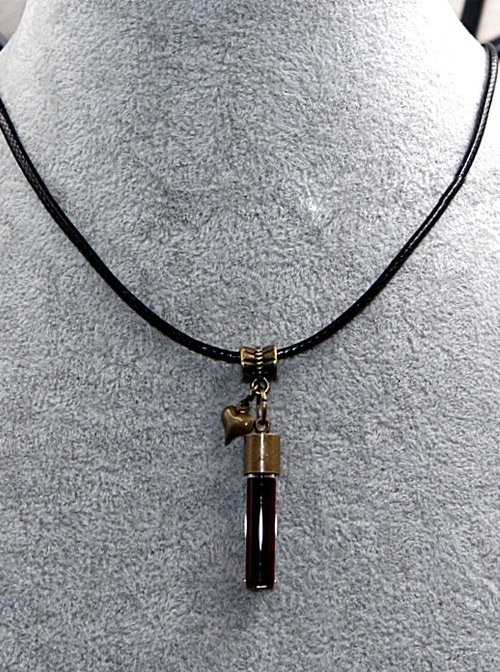 Steampunk Gothic Dracula Vows Retro Edition Vampire Blood Vial Earl's Vows PU Choker